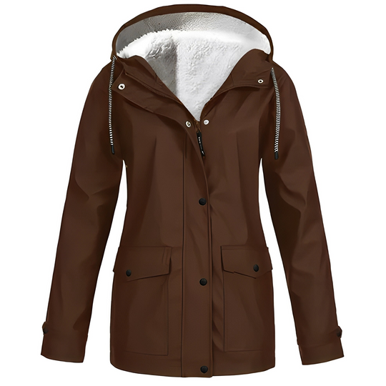 Lara - Waterproof Women's Raincoat with Fleece Lining and Hood