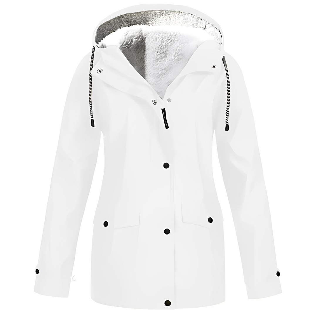 Lara - Waterproof Women's Raincoat with Fleece Lining and Hood