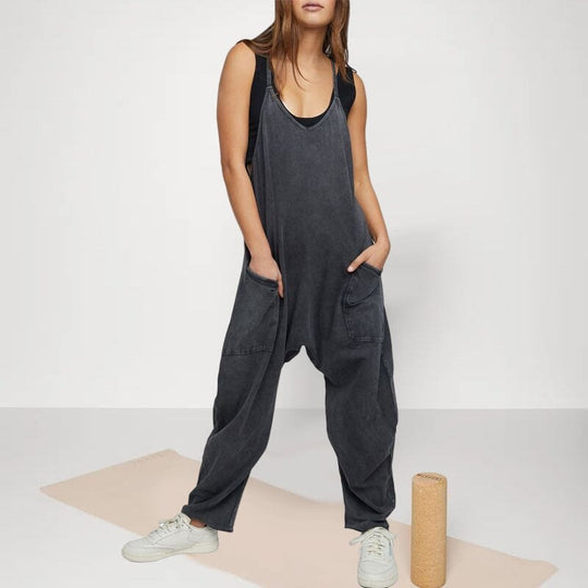 SimpliciFit - Tuta minimalista con scollo a V per donna
