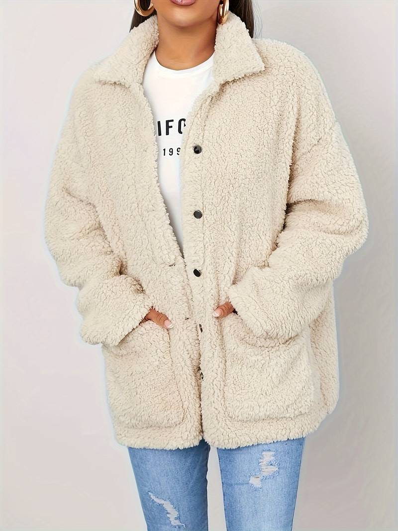Sofie - Warm Teddy Jacket For Women With Buttons