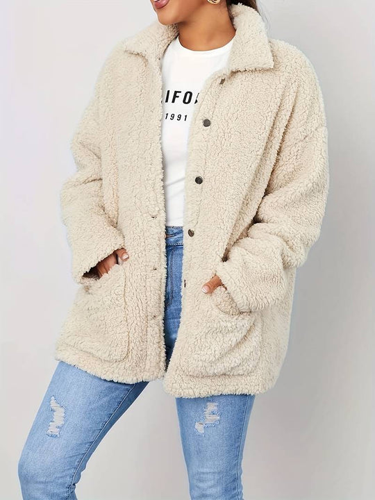 Sofie - Warm Teddy Jacket For Women With Buttons