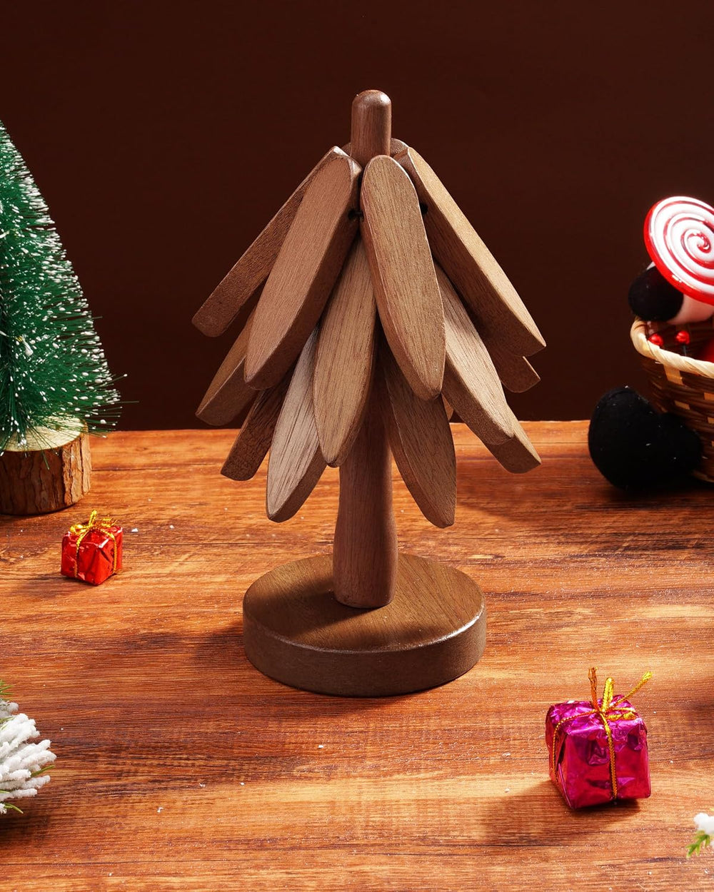 Noëlle | Set 4-in-1 di sottobicchieri natalizi | Beige
