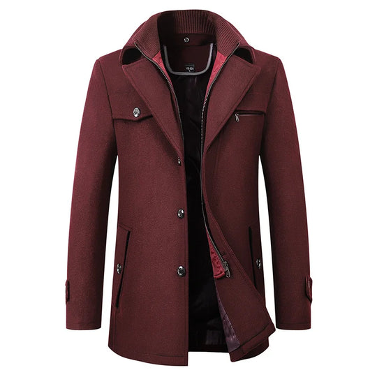 Elegante zwarte winterjas voor zakelijke en casual gelegenheden.