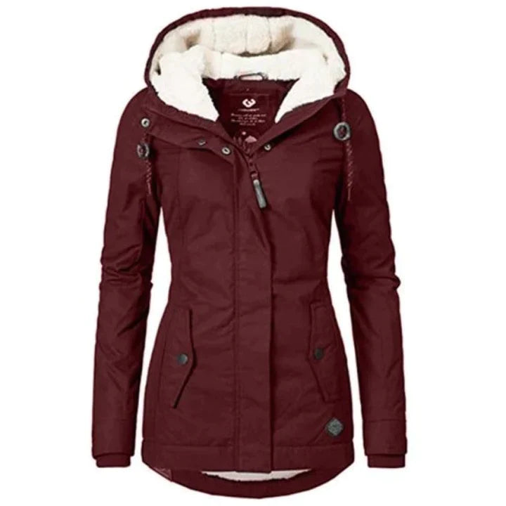 Sara - Warme Gewatteerde Jacke mit Kapuze