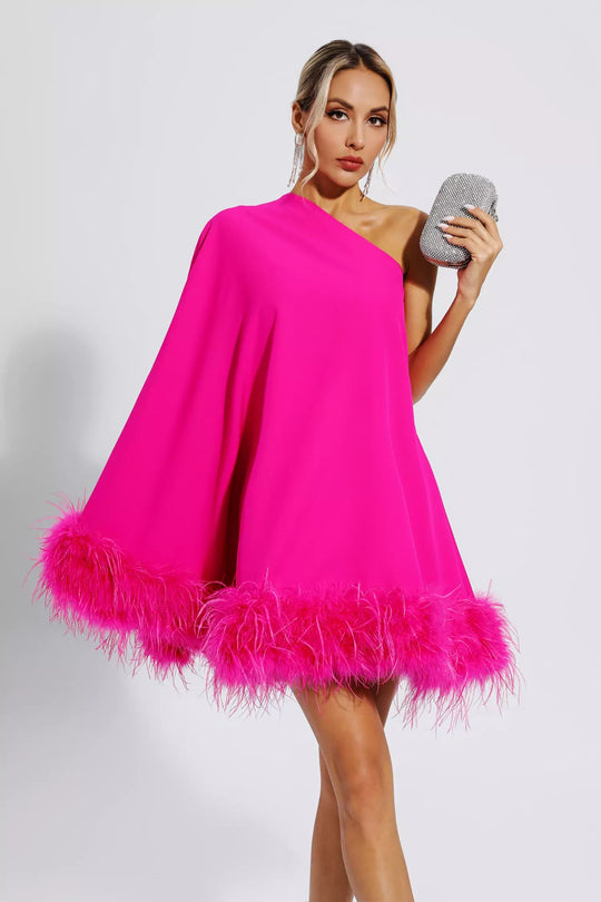 Ailani | Festive mini dress with feathers