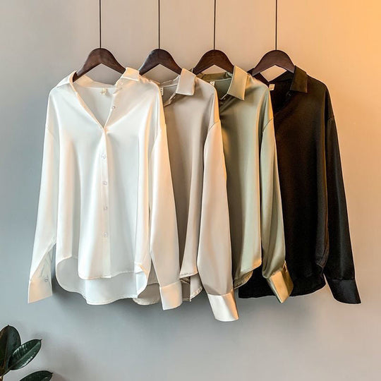 Andrea | Elegant classic blouse made of 100% silk