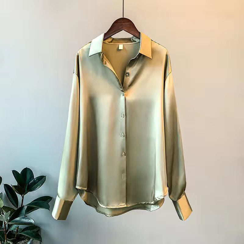 Andrea | Elegant classic blouse made of 100% silk