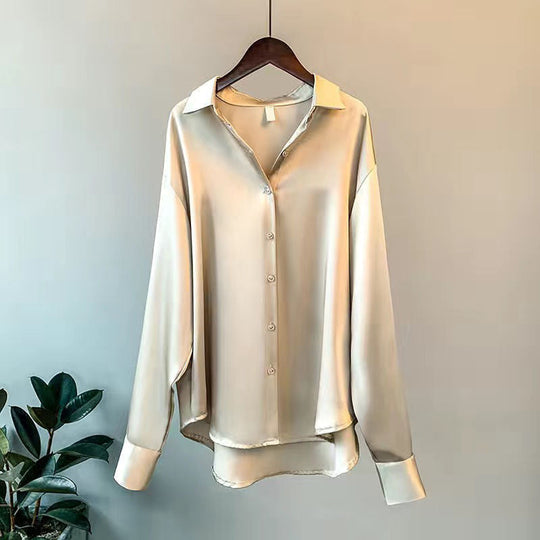 Andrea | Elegant classic blouse made of 100% silk