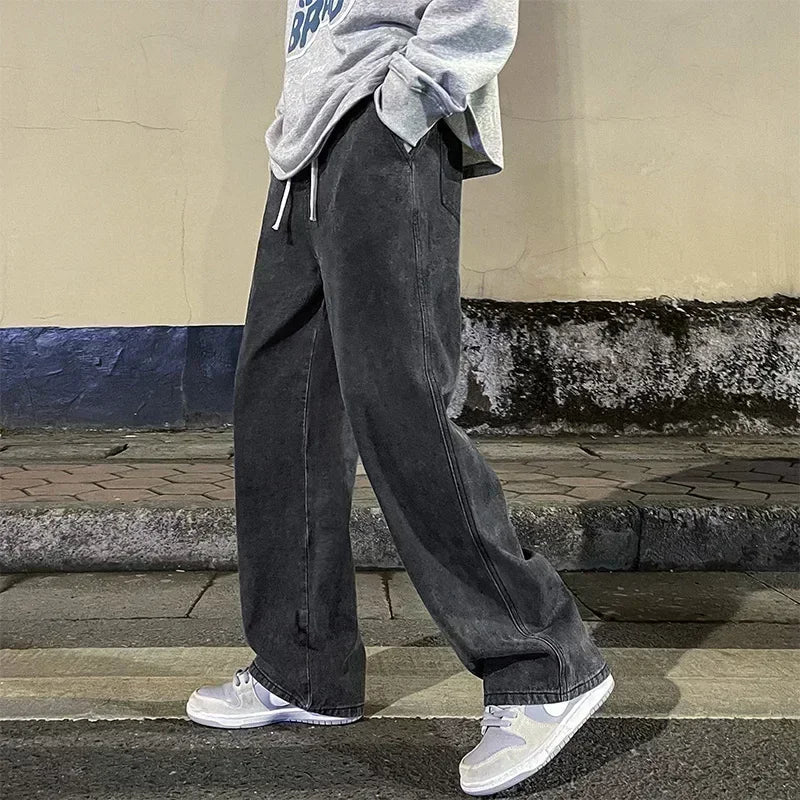 Andreas | Casual baggy jeans met wijde pijpen