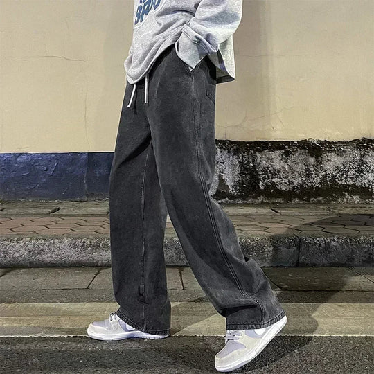 Andreas | Casual baggy jeans met wijde pijpen