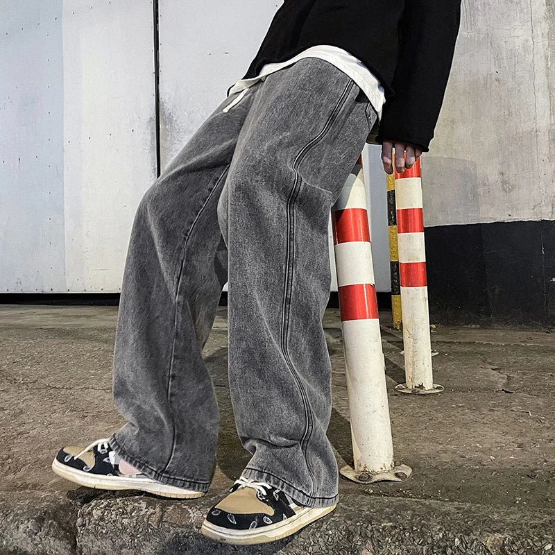 Andreas | Casual baggy jeans met wijde pijpen