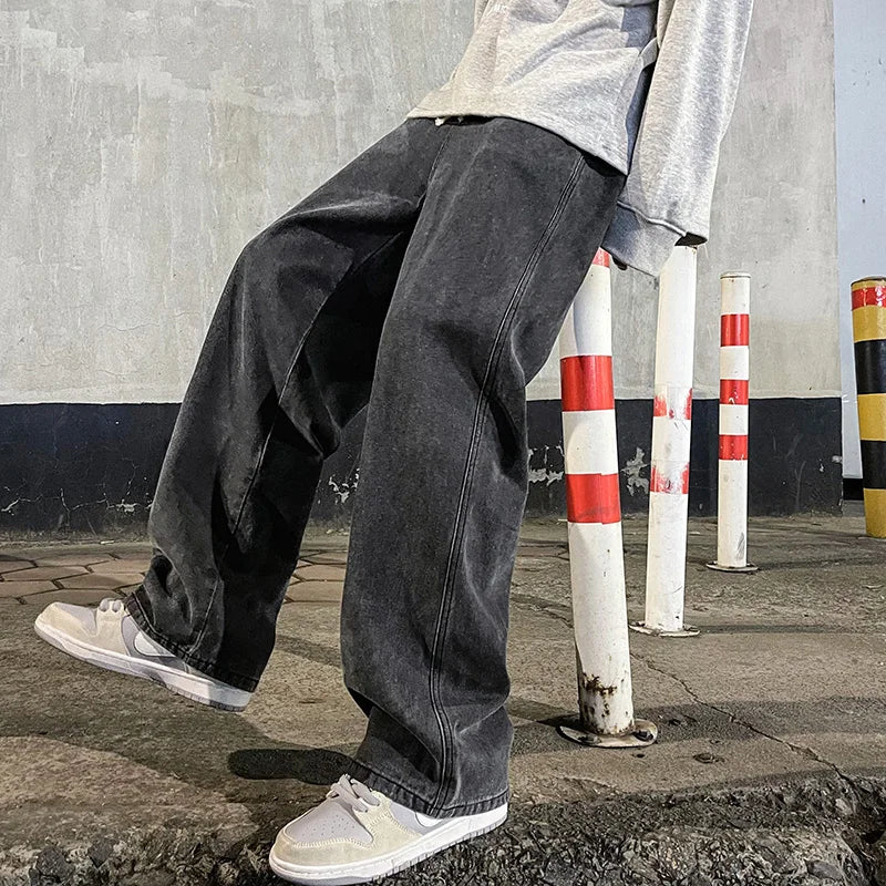 Andreas | Casual baggy jeans met wijde pijpen