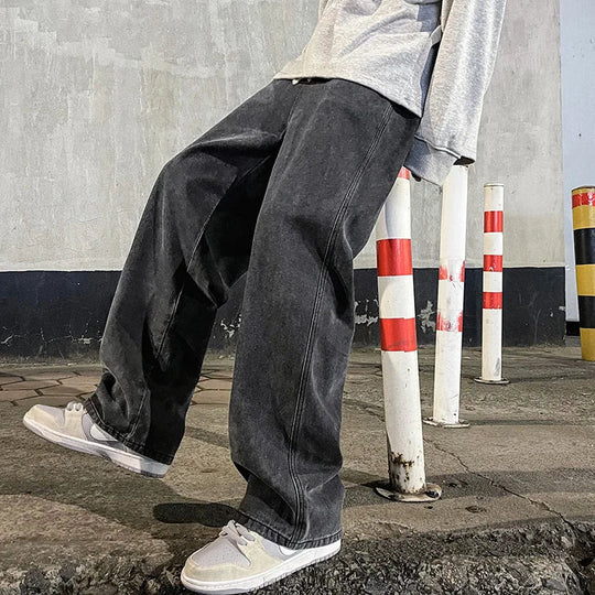 Andreas | Casual baggy jeans met wijde pijpen