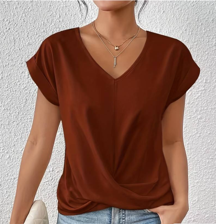 Angelika | Lightweight summer blouse with V-neck