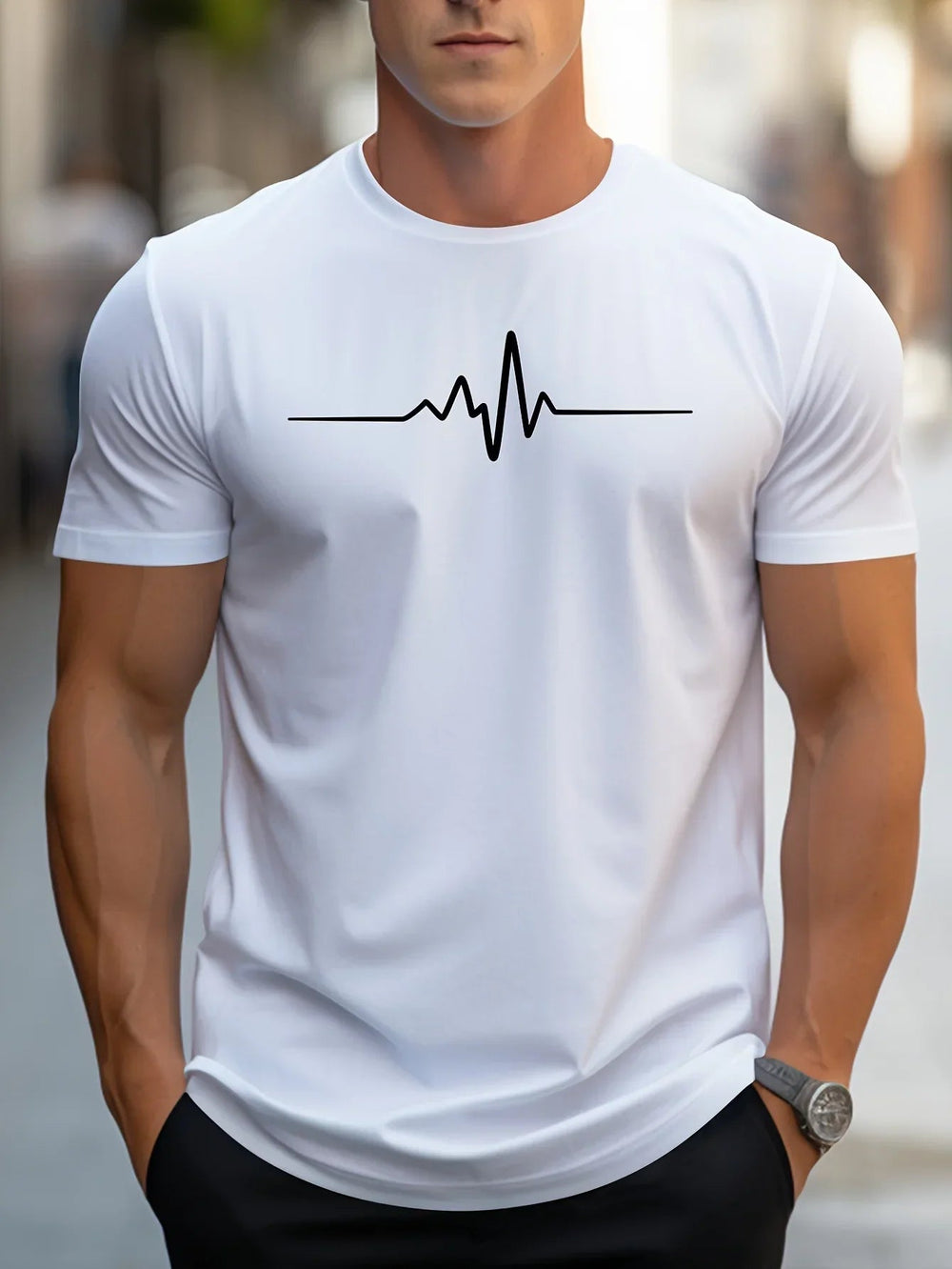 Antonio | T-shirt aderente con stampa grafica moderna