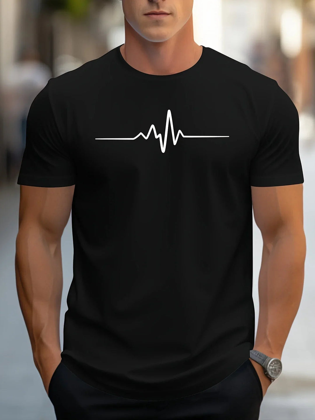 Antonio | T-shirt aderente con stampa grafica moderna