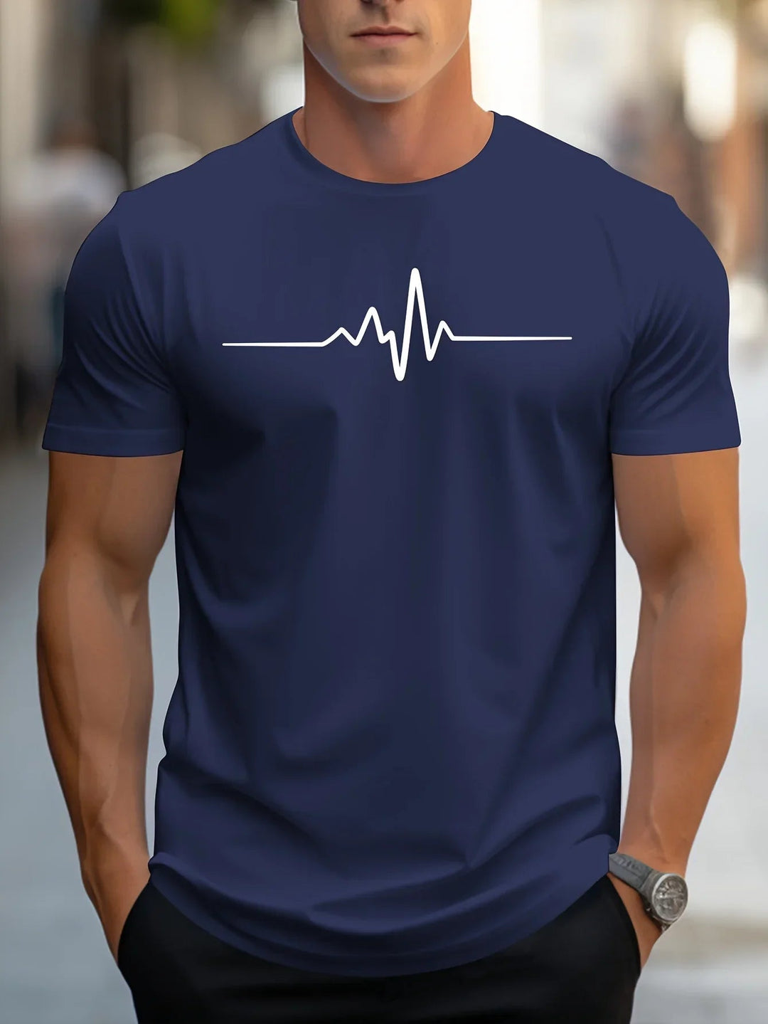 Antonio | T-shirt aderente con stampa grafica moderna