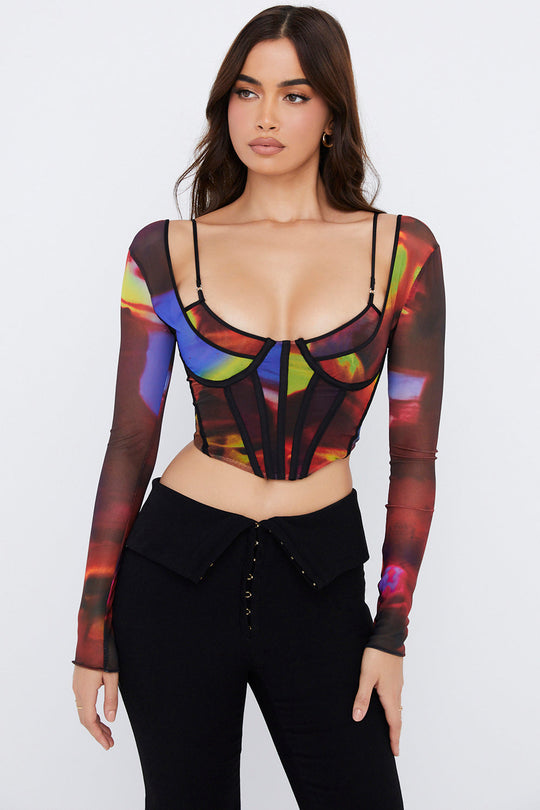 Aurelia | Top corsetto artistico in rete