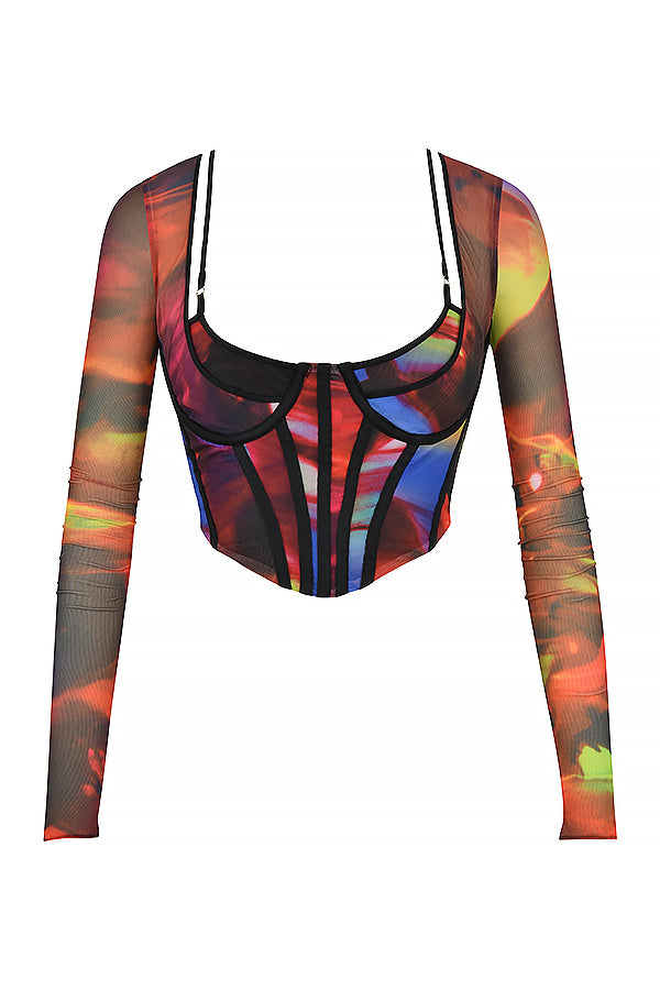 Aurelia | Top corsetto artistico in rete