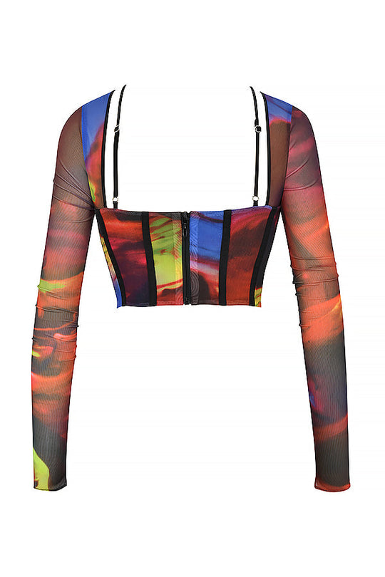 Aurelia | Top corsetto artistico in rete