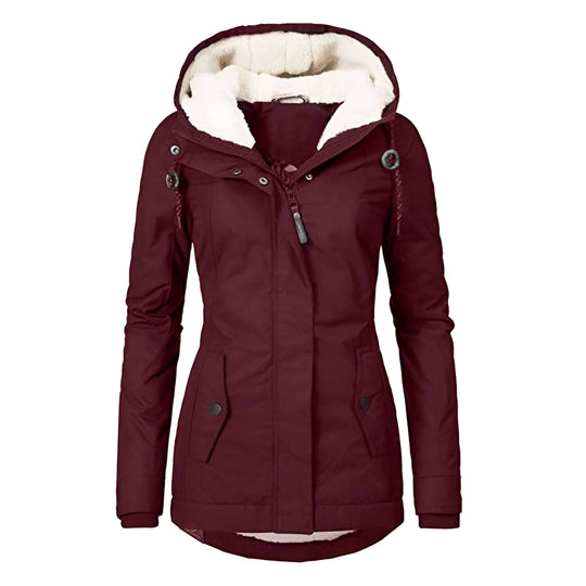 Isabelle - Warme Damen Winterjacke mit Fleece-Futter und Kapuze