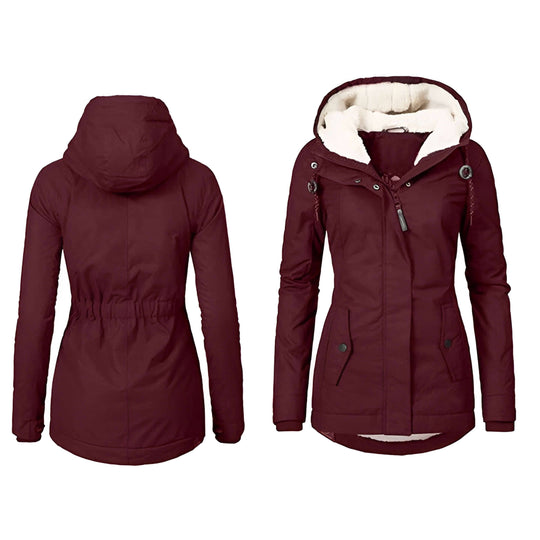 Isabelle - Warme Damen Winterjacke mit Fleece-Futter und Kapuze