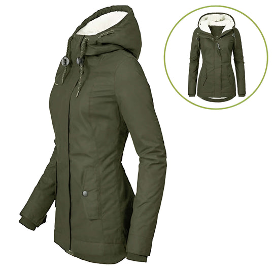 Isabelle - Warme Damen Winterjacke mit Fleece-Futter und Kapuze