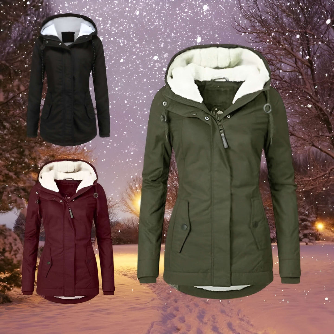 Isabelle - Warme Damen Winterjacke mit Fleece-Futter und Kapuze