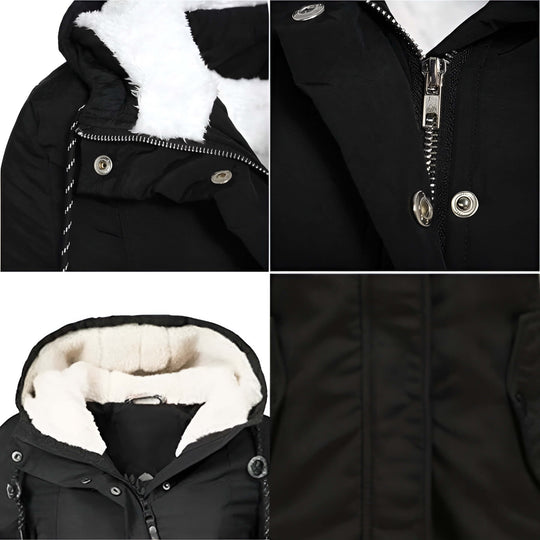 Isabelle - Warme Damen Winterjacke mit Fleece-Futter und Kapuze