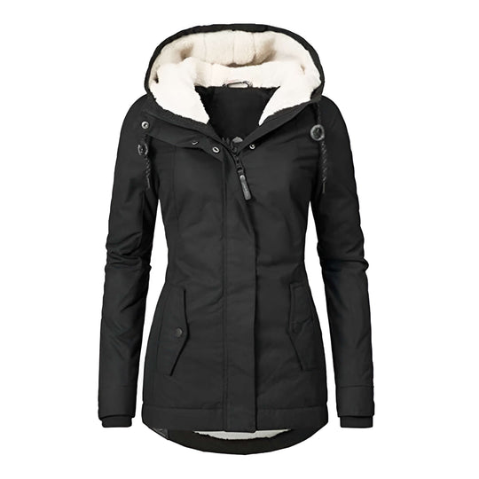 Isabelle - Warme Damen Winterjacke mit Fleece-Futter und Kapuze