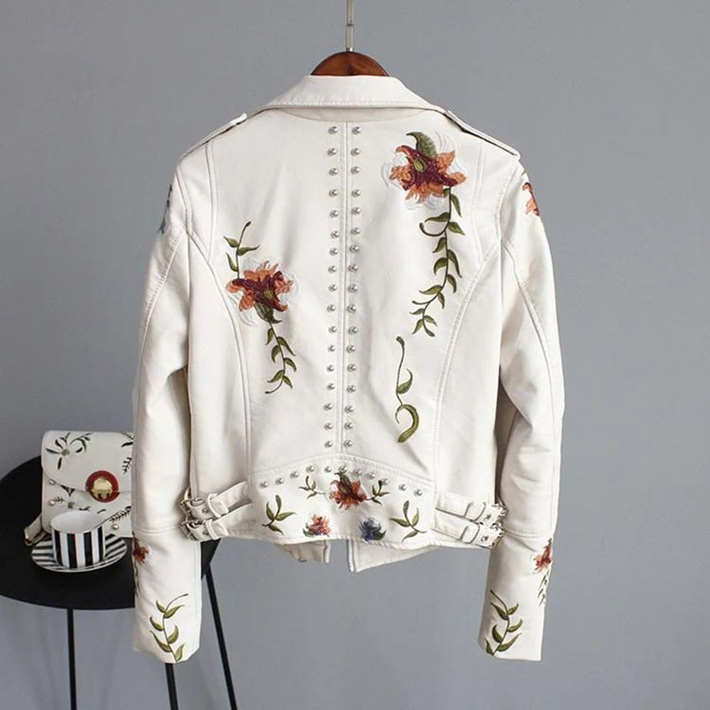 Lena - Fashionable Coat With Floral Embroidery