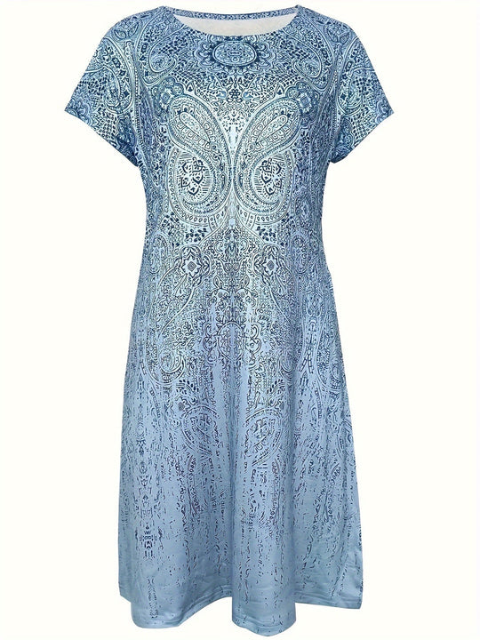 Benedetta | vestito mini in tessuto ademende con maniche corte