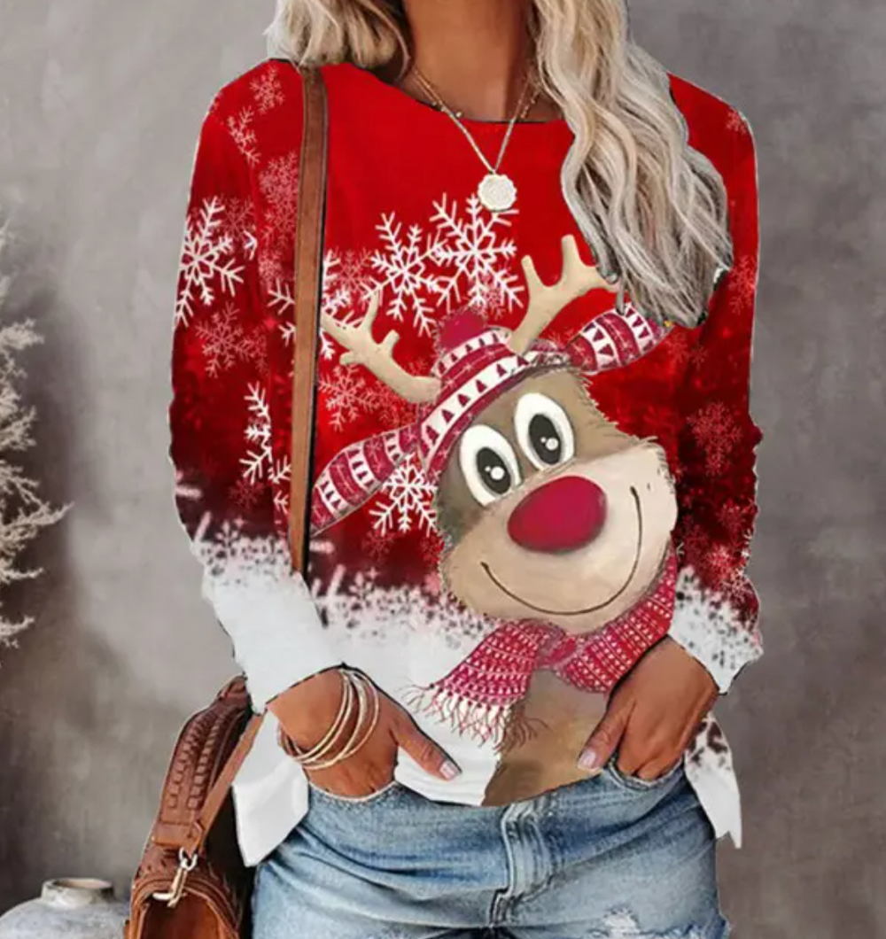 Anouk - Weihnachts-Pullover mit niedlichem Rentierdruck