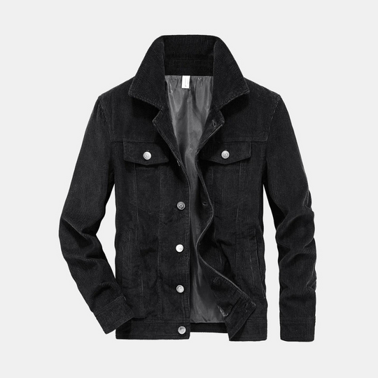 Lucas's Klassieke corduroy jas voor mannen, perfect voor de herfst. Deze jas heeft een tijdloos ontwerp met knopen en zakken, ideaal voor een casual en stijlvolle look. Geschikt voor diverse gelegenheden en gemakkelijk te combineren met andere outfits.