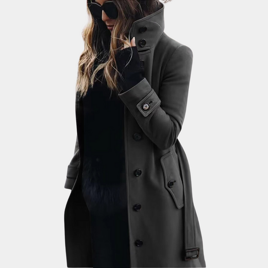 Julia | Classic Coat with Double Button Row
