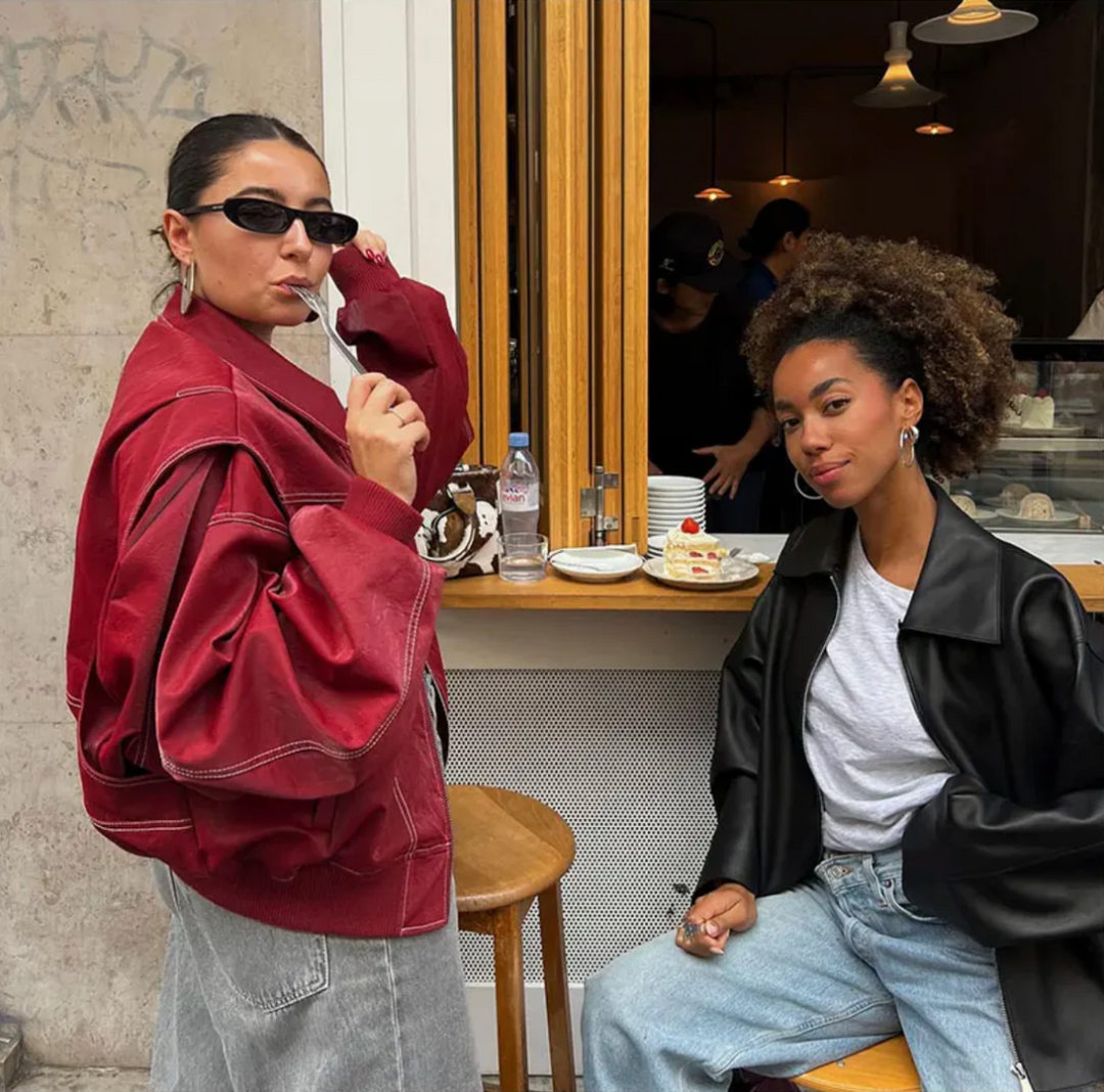 Catherine | Übergroße Lederjacke