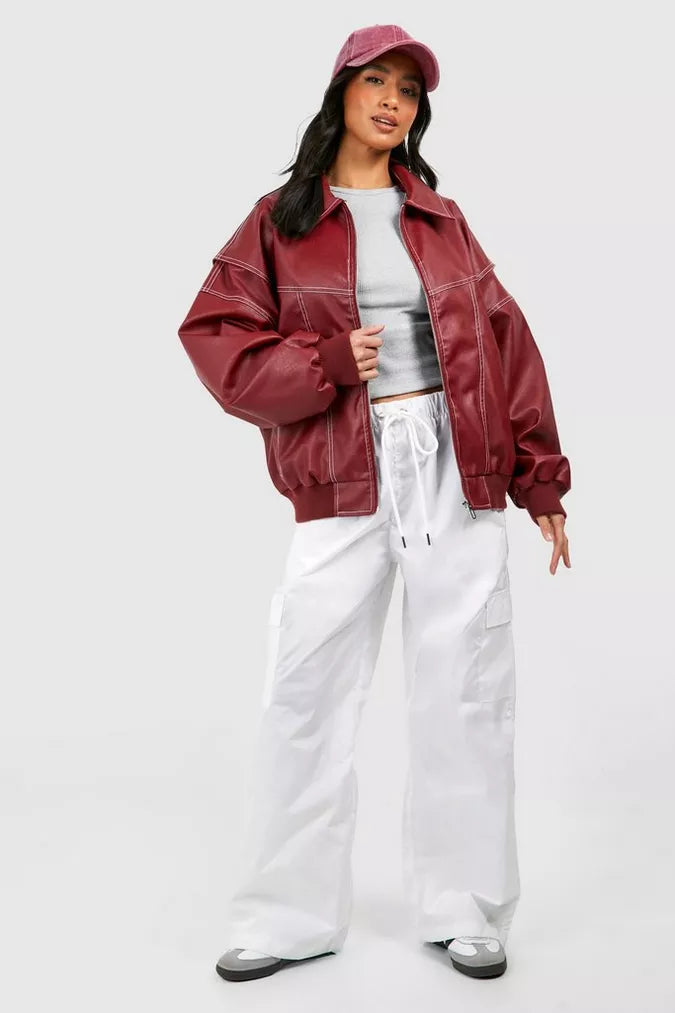Catherine | Übergroße Lederjacke
