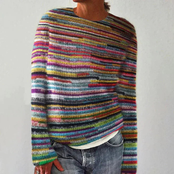 Christina | Colorful chunky knitted cotton sweater