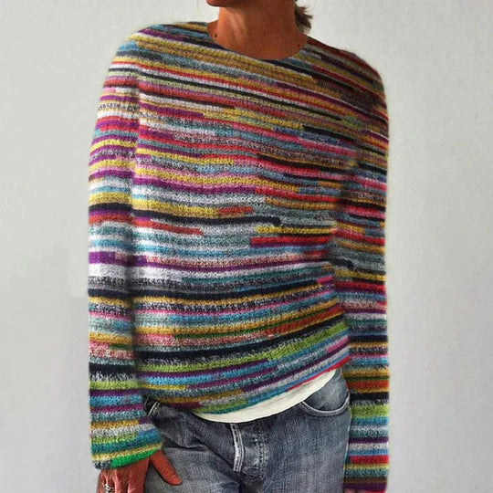 Christina | Colorful chunky knitted cotton sweater