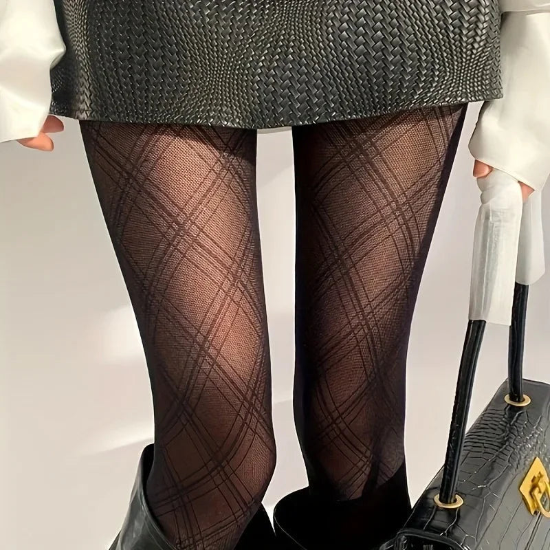Christine | Vintage stijl panty met ruitpatroon