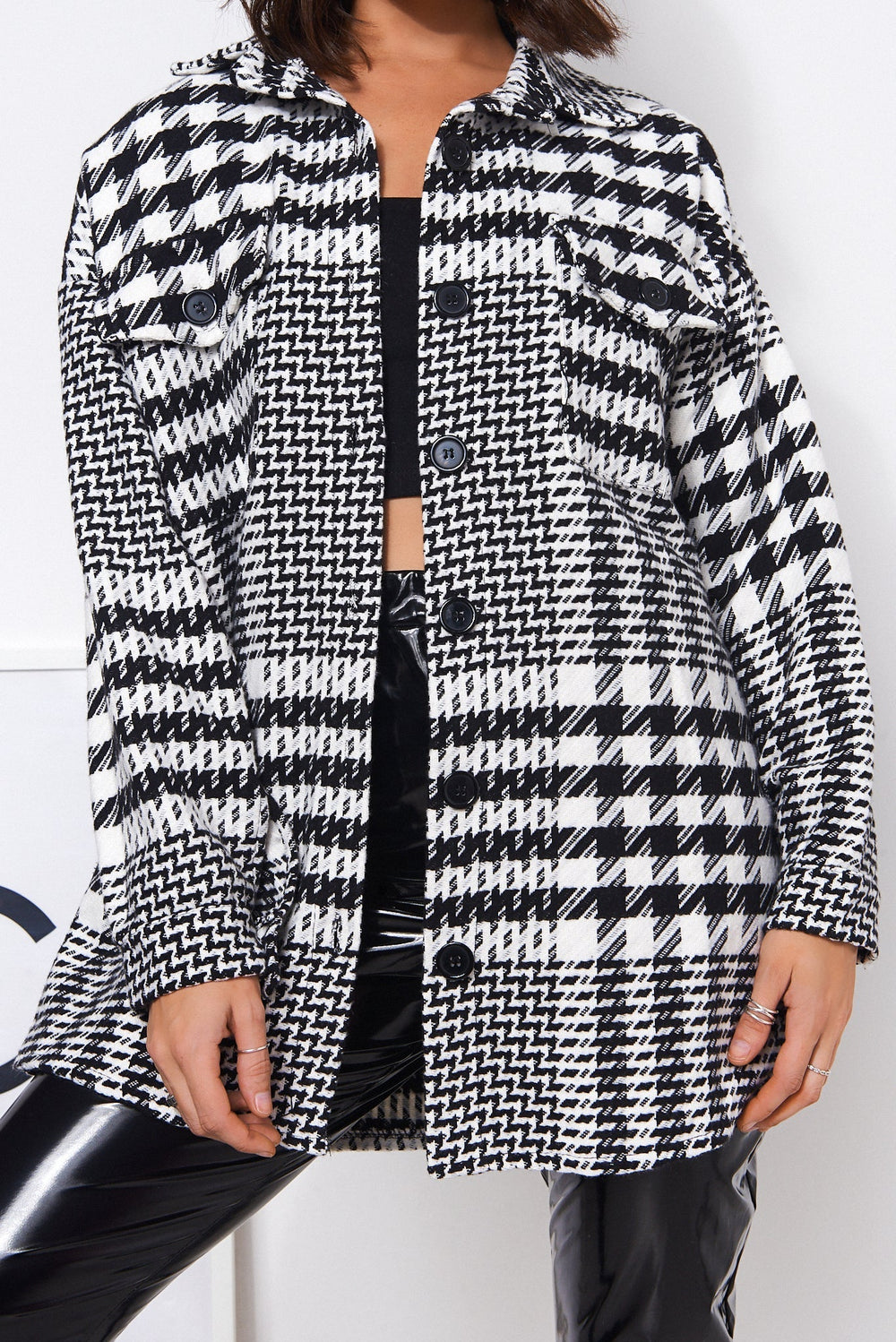 Sophia - Oversized Kariert Jacke für Damen