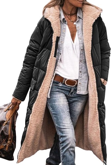 Nina - Giacca lunga imbottita con caldo rivestimento in teddy