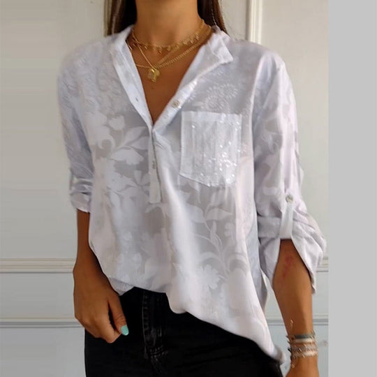 Daniela | Printed summer blouse with long sleeves