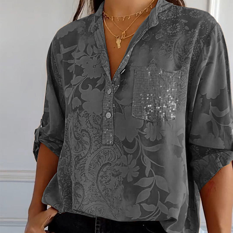 Daniela | Printed summer blouse with long sleeves