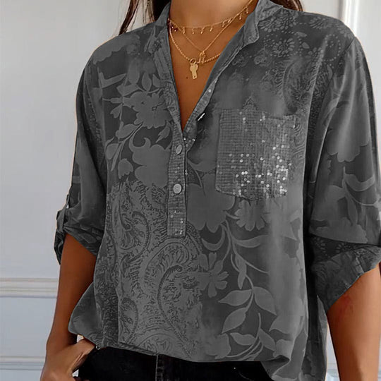 Daniela | Printed summer blouse with long sleeves