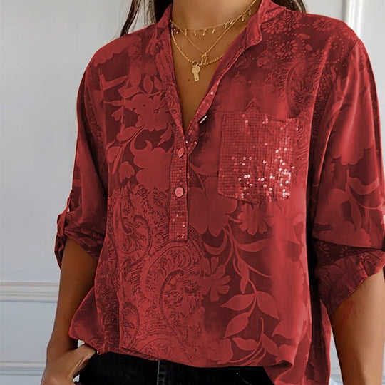 Daniela | Printed summer blouse with long sleeves