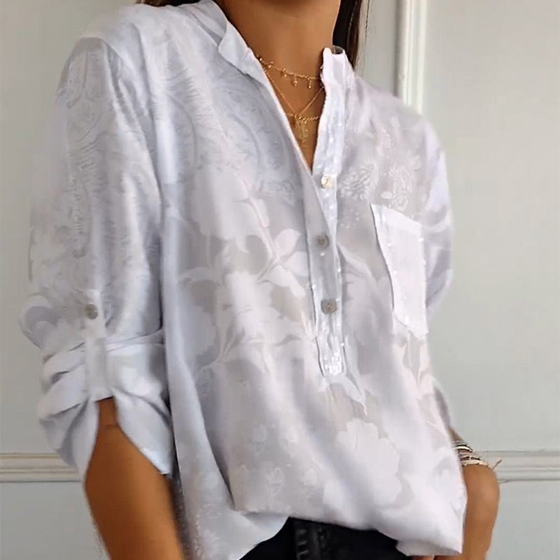 Daniela | Printed summer blouse with long sleeves