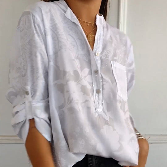 Daniela | Printed summer blouse with long sleeves