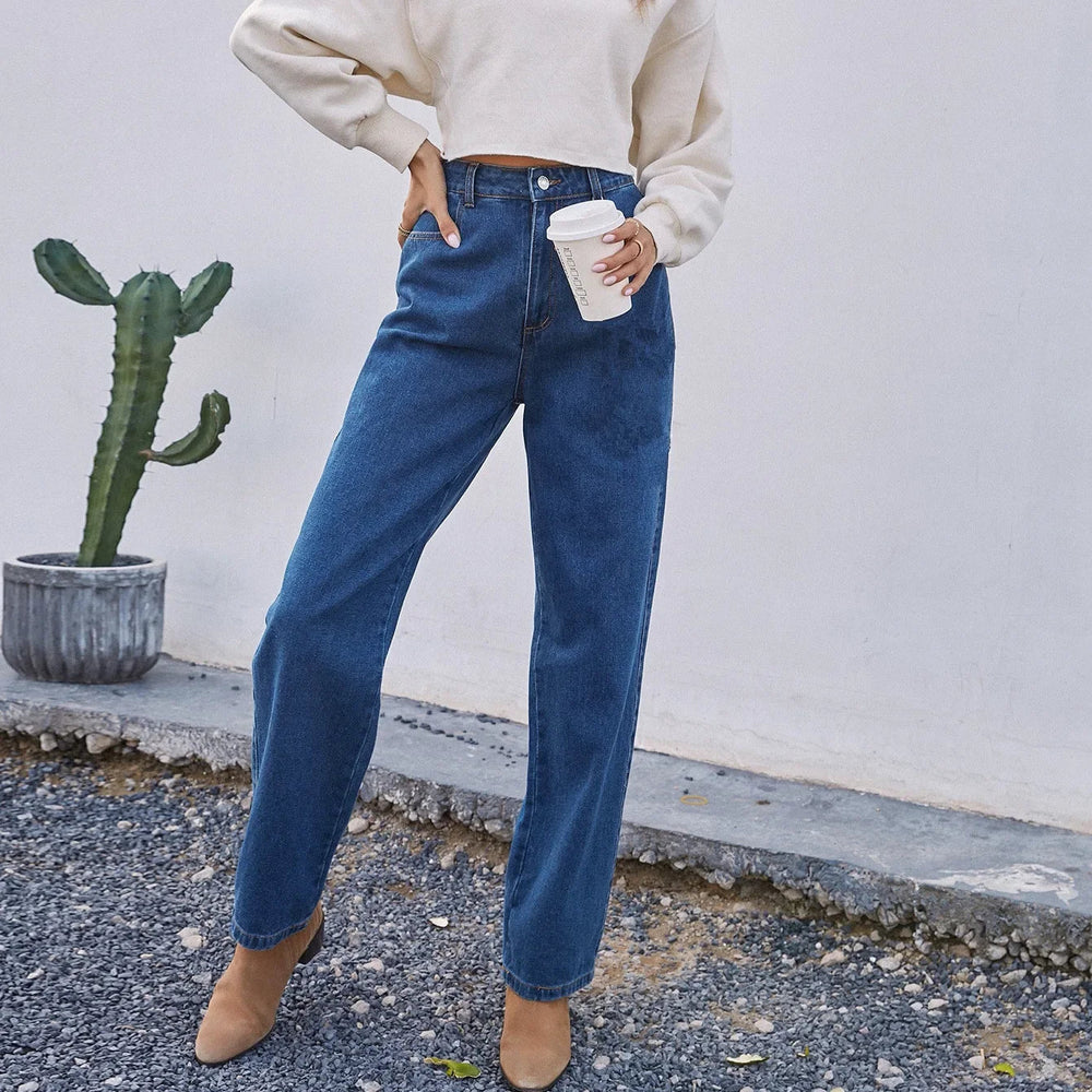 Daria | Dark mom jeans with high waist