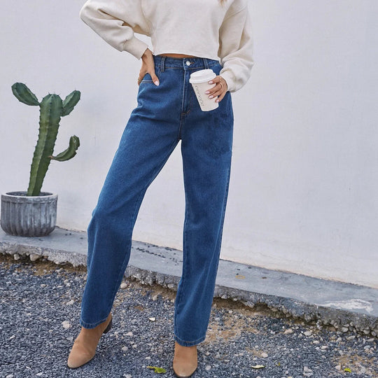 Daria | Dark mom jeans with high waist